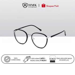 Gọng Kính Cận HMK Eyewear Kim Loại Nam Nữ Dáng Mắt Mèo Tròn Dễ Đeo - KL2027