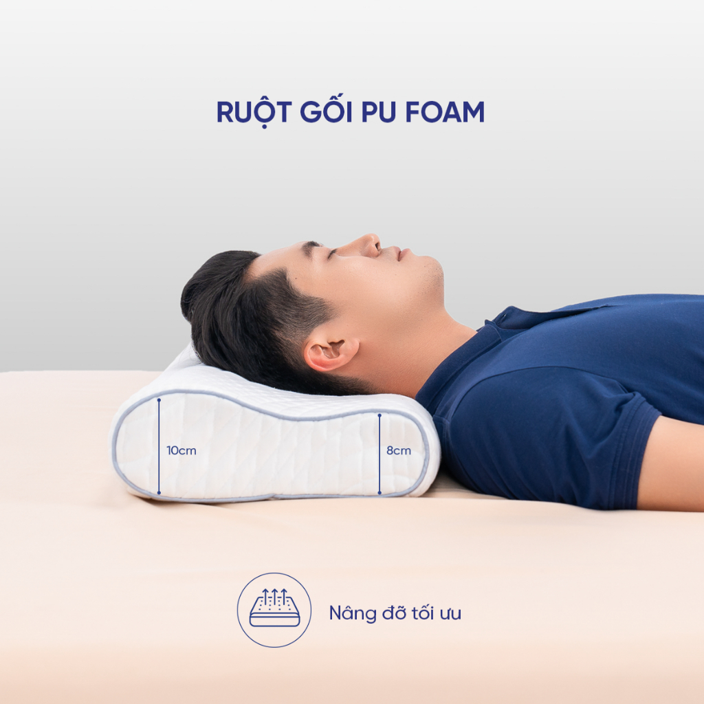 Gối Foam Goodnight Nori Gối Công Thái Học 30*60cm Lượn Sóng Nâng Đỡ, Vua Nệm | BigBuy360 - bigbuy360.vn