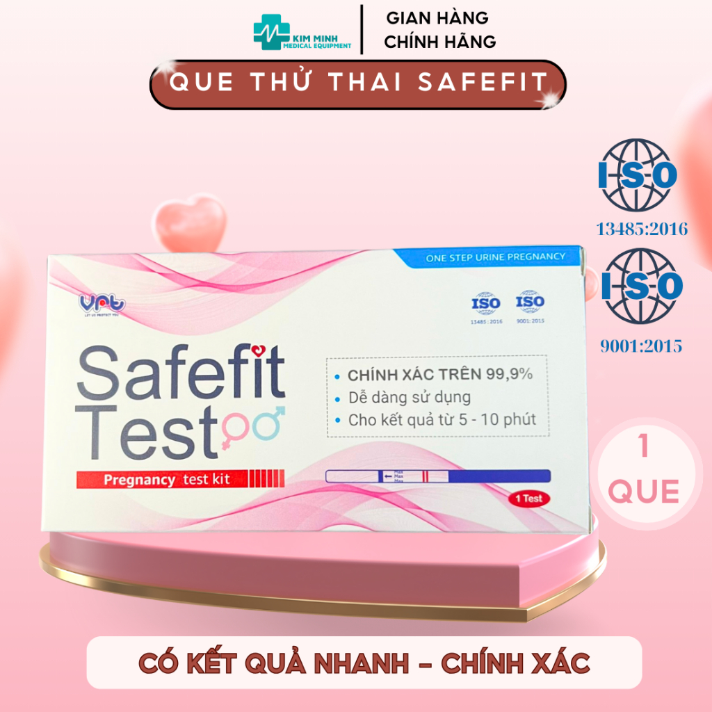 Que thử thai nhanh chính xác Safefit Test - test thử thai chuẩn hai vạch sớm nhanh hiệu quả