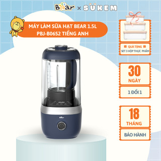 Máy Nấu Sữa Hạt Bear Đa Năng 1,5L Chống Ồn Cao Cấp, Xay Nấu Sữa Hạt, Xay Sinh Tố Tiện Lợi PBJ-B06S2
