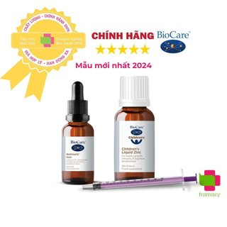 Biocare Kẽm nước Children's Liquid ZinC (30ml) Sắt nước hữu cơ Nutrisorb Iron (15ml) tăng đề kháng, giảm biếng ăn, Anh