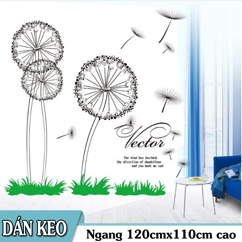 Decal trang trí Hoa Bồ Công Anh Vector