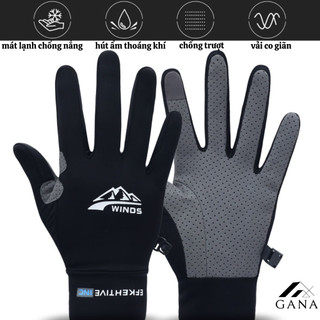 Găng tay nam chống nắng UPF50+ và tia UV bằng lụa lạnh thoáng khí chống trượt cho nam và nữ khi hoạt động ngoài trời.