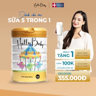 COMBO 5 Sữa bột Hallo Baby MAMA 800gr dành cho bà bầu bổ sung dưỡng chất thơm ngon dễ uống