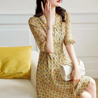 Váy Đầm Nữ Đi Chơi, Dự tiệc, Đám Cưới Nhẹ Nhàng, Váy Tiểu Thư Thắt Nơ Sang chảnh, Chất Vải Mềm V001