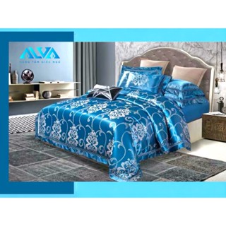 Bộ chăn ga GẤM LỤA Hoàng Gia Alva có mền sang trọng, mềm mịn, thoáng mát