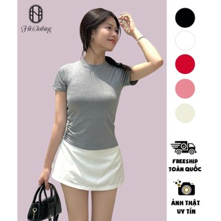 [ FREESHIP ]Áo Chất Thun Baby Tee Trơn Dáng Ôm Cổ Tròn, Tay Ngắn Basic Đơn Giản- HIT HOUSE - HITSAO041
