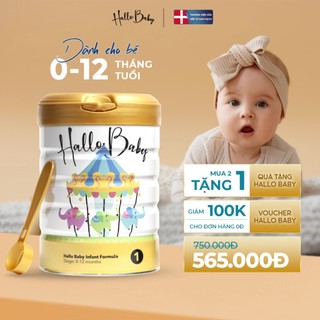 COMBO 2 Sữa bột Hallo Baby 1 Infant Formula 800gr cho bé bổ sung dưỡng chất thơm ngon dễ uống