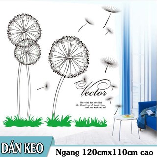 Decal trang trí hoa bồ công anh tròn