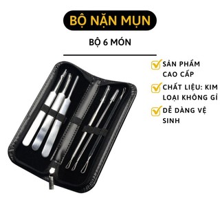 Bộ dụng cụ nặn mụn 6 món kèm hộp đựng cao cấp