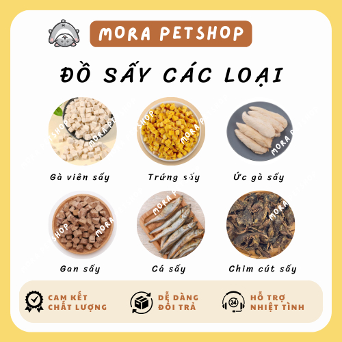 [50gr] Gà viên sấy, trứng sấy, gan sấy, ức gà sấy, cá sấy, chim cút sấy cho chó mèo (hàng loại 1)