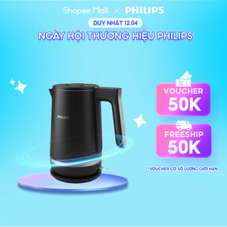 Bình đun siêu tốc 2 lớp 5000 series Philips HD9395/90 | 1.7Lít| 2200W - Hàng Chính Hãng