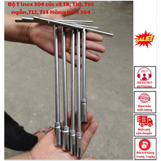 Bộ T inox 304 cỡ T8, T10, T10 ngắn,T12, T14 Hàng Inox 304 - Mạnh Tín