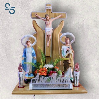 Bộ Bàn Thờ Công Giáo, Tượng Thánh 25-30Cm Có Đèn Led - Bàn Thờ Công Giáo Đông Phương Fatima (NCDS-0010)