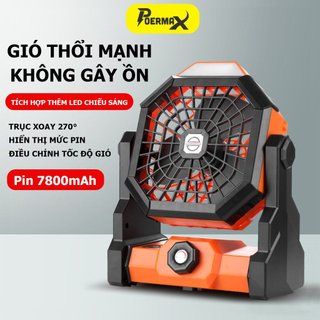 Quạt tích điện mini Poermax X3 tốc độ gió mạnh, thời gian sử dụng từ 7-15h
