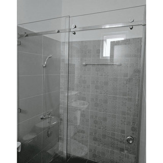 Bộ lùa phòng tắm kính, cửa kính lùa treo ray, bộ cửa lùa 10x30