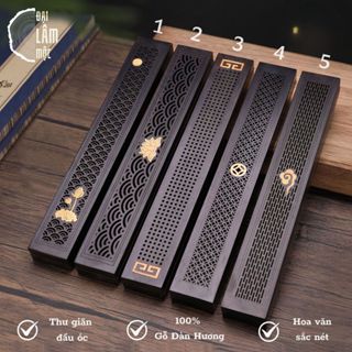 Hộp Đốt Trầm Hương Cao Cấp Gỗ Mun Nguyên Khối Tặng 20g Nhang Trầm