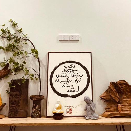 TRANH THƯ PHÁP THIỀN SƯ THÍCH NHẤT HẠNH -  TRANH PHẬT GIÁO, TRANH CANVAS TREO TƯỜNG