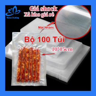  100 Túi Hút Chân Không thực phẩm 1 Mặt NHÁM 10*15cm 