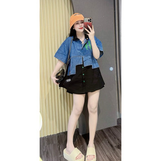 Set đùi jean lưng chun quảng châu