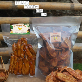 Combo 1kg gồm 500g chuối sấy dẻo và 500g chuối sấy giòn - không đường - đặc sản gia lai