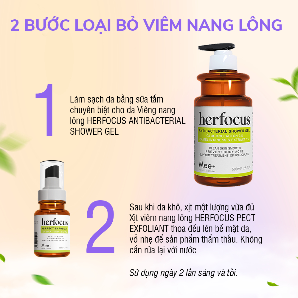 Bộ viêm nang lông, viêm lỗ chân lông thảo mộc viêm nang lông HERFOCUS, thu nhỏ lỗ chân lông, ngăn ngừa mụn Herfocus