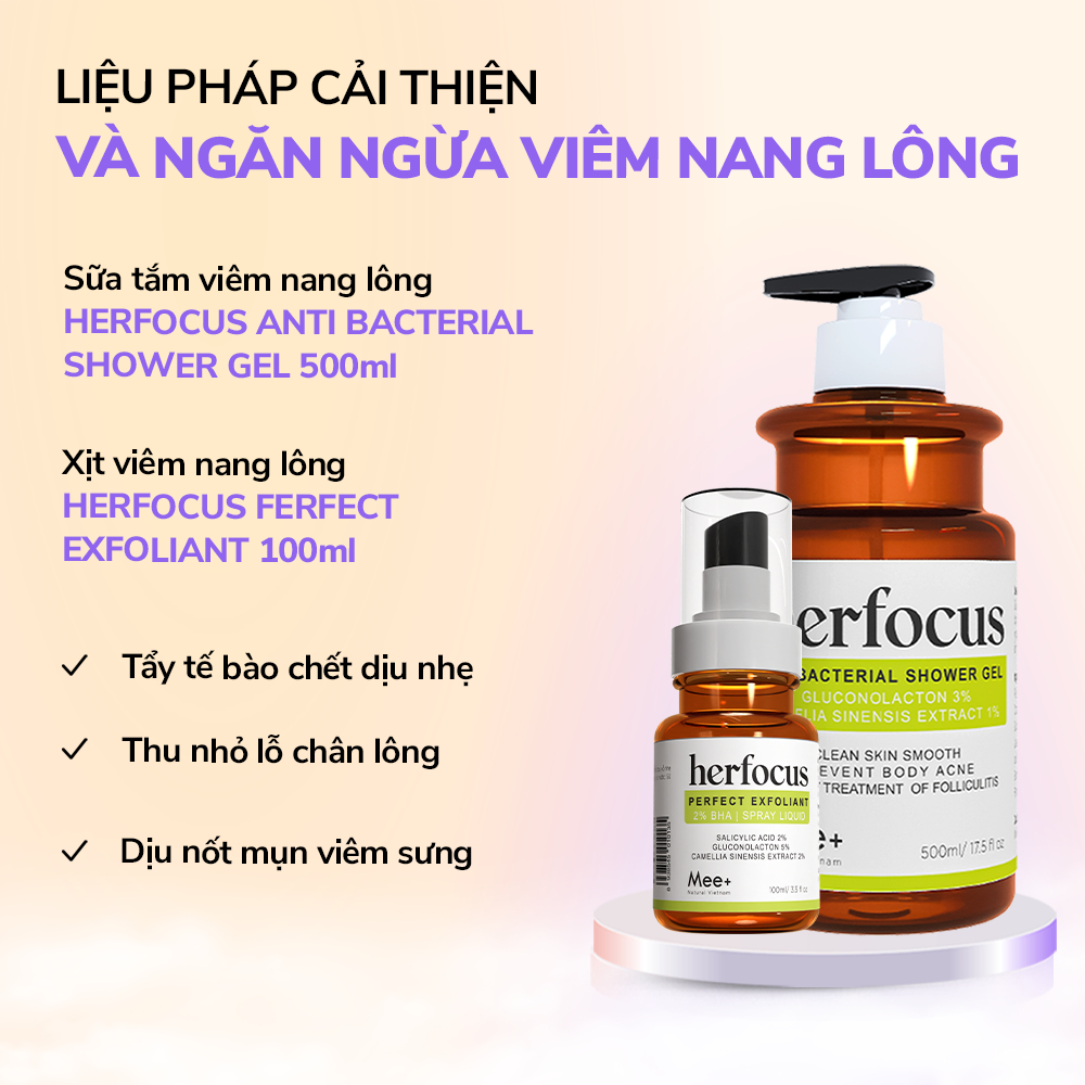 Bộ viêm nang lông, viêm lỗ chân lông thảo mộc viêm nang lông HERFOCUS, thu nhỏ lỗ chân lông, ngăn ngừa mụn Herfocus