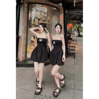 Đầm ống dáng xòe ngắn
