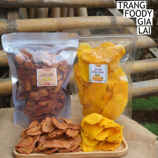COMBO 1KG gồm 500g xoài sấy dẻo và 500g chuối sấy không đường Trang foody