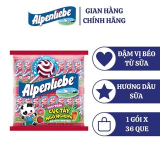  Kẹo Mút Alpenliebe que go Hương trái cây  Gói 36 que  