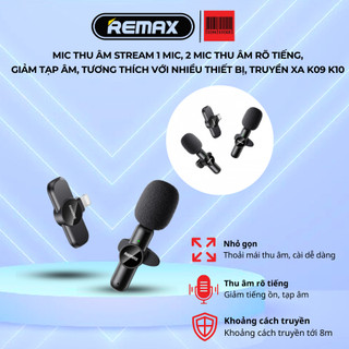 Mic thu âm stream 1 mic, 2 mic thu âm rõ tiếng, giảm tạp âm, tương thích với nhiều thiết bị, truyền xa K09 K10