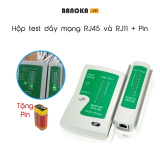Hộp Test Mạng RJ45 và RJ11 + Pin