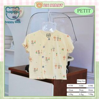 Áo sơ sinh cộc tay khuy cài vải cotton mềm mát thấm hút mồ hôi - 2X MART