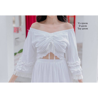 Áo croptop xô trắng Thái.