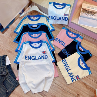 Áo thun babytee dáng ôm nữ phối sọc tay ( Mã babytee sọc tay ENGLAND  )