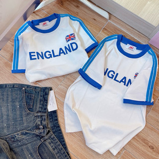Áo thun babytee dáng ôm nữ phối sọc tay ( Mã babytee sọc tay ENGLAND  )