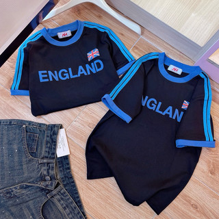 Áo thun babytee dáng ôm nữ phối sọc tay ( Mã babytee sọc tay ENGLAND  )