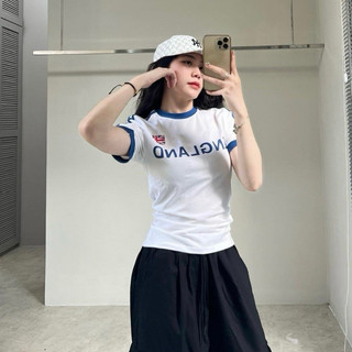 Áo thun babytee dáng ôm nữ phối sọc tay ( Mã babytee sọc tay ENGLAND  )
