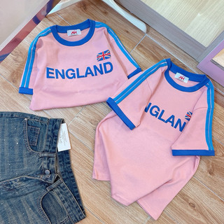 Áo thun babytee dáng ôm nữ phối sọc tay ( Mã babytee sọc tay ENGLAND  )