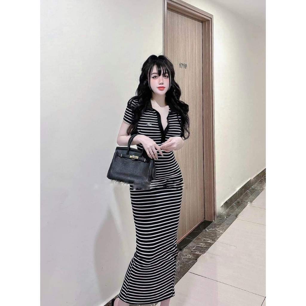 Váy body cổ polo