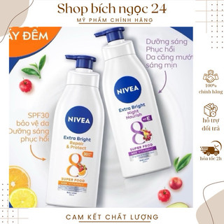 Sữa dưỡng thể , giúp sáng da ban đêm night white nivea dưỡng thể 350ml