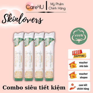 Combo 4 gói bông tẩy trang skinlovers 150 miếng siêu tiết kiệm không xơ bông (4x150)