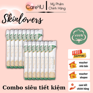  Combo 15 gói bông tẩy trang skinlovers 150 miếng siêu tiết kiệm không xơ bông (15x150)