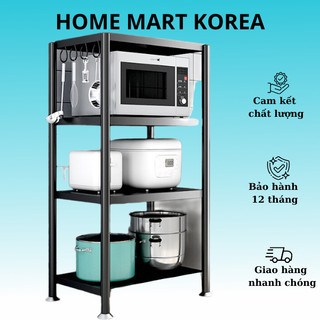 Kệ lò vi sóng, kệ để đồ bếp, kệ để đồ gia dụng, kệ để gia vị, kệ để đồ đa năng thép cacbon có bánh xe - home mart korea