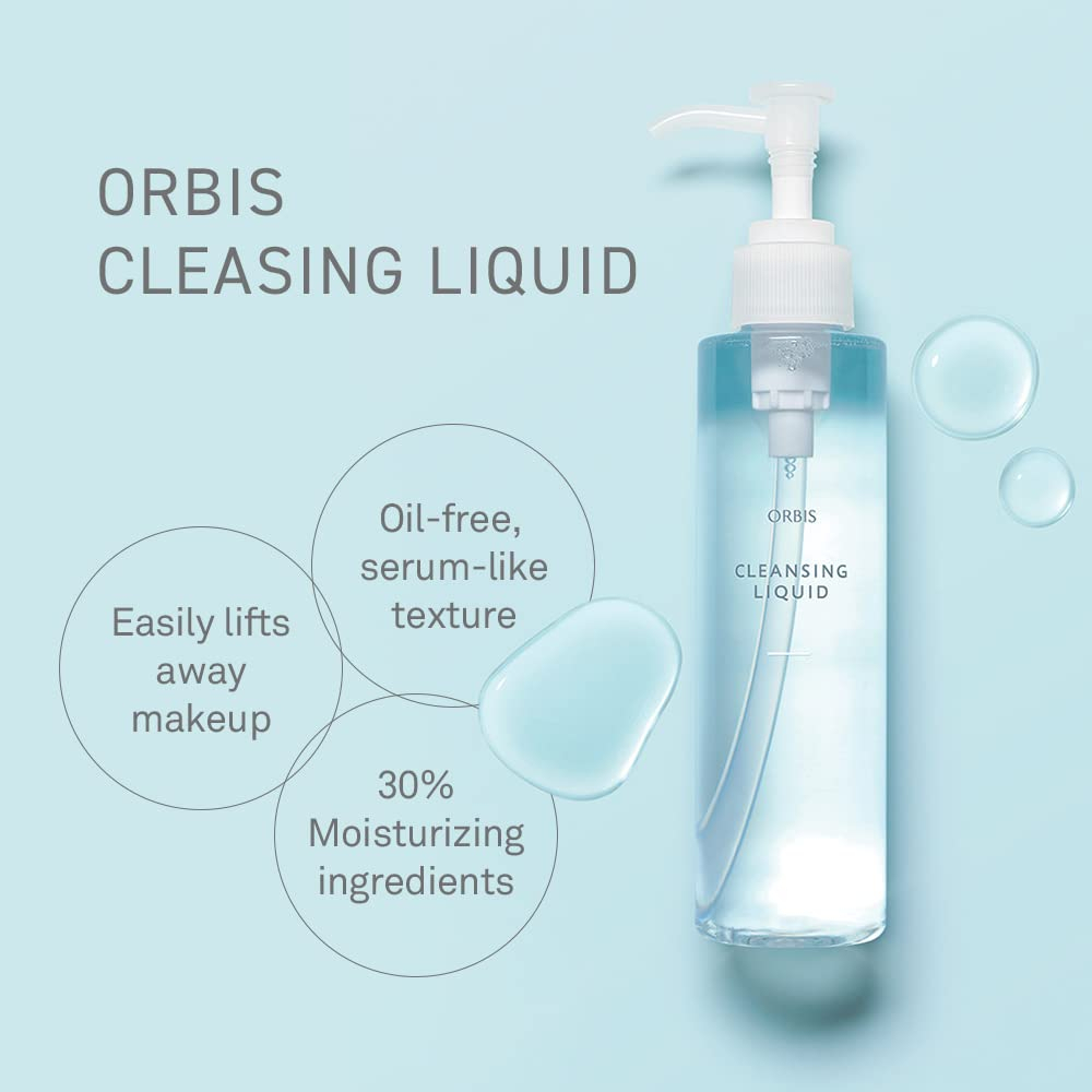 Orbis Cleansing Liquid Japanese Oil-Free Makeup Remover Cleanser Hyaluronic Acid for Dry, Sensitive 