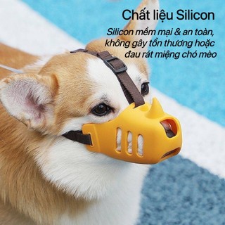 Rọ mõm chó mèo silicon thoáng khí, bịt mõm chó mèo chất liệu silicon mềm mại, rọ mỏ chó chống cắn, chống sủa