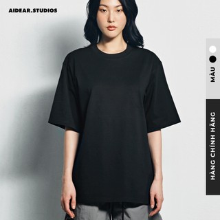 Áo thun trơn basic nam nữ form rộng unisex 100% cotton aidear.studios