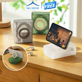  Hộp Đựng Tai Nghe Tích Hợp Giá Đỡ Điện Thoại Có Thể Gấp Gọn Hộp Đựng Cáp Sạc Có Nắp Đậy Chống Bụi - Sky Home 