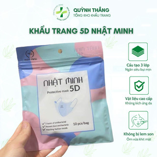 Thùng 200 Chiếc Khẩu Trang 5D Nhật Minh Kháng Khuẩn, Chống Bụi Siêu Tiện Dụng