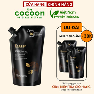 Tẩy da chết cơ thể body cà phê cocoon 600ml thuần chay Túi Refill Big size